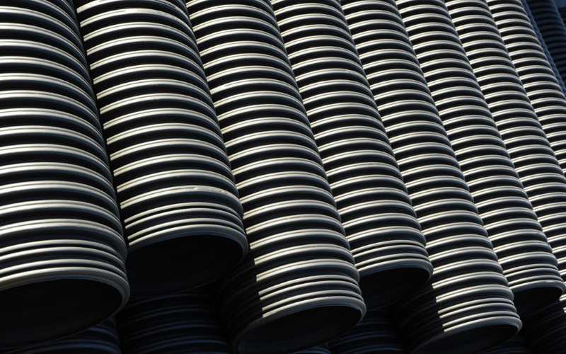 Dual wall corrugated HDPE pipe exterior profile — TDR Ultra storm drain pipe