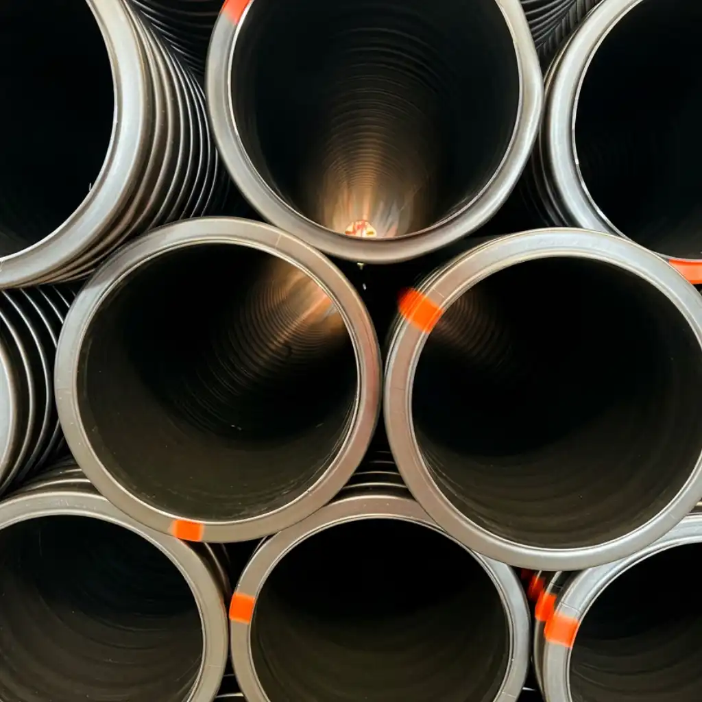 Commercial site drainage Katy — crew installing TDR ULTRA corrugated HDPE drainage pipe at the Kohl's retail development, Cinco Ranch, Katy, Texas