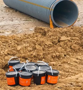 Corrugated polypropylene pipe Huffman — TDR PRO PP storm pipe with gasketed joints set to grade at Sila by Lennar, Huffman, TX
