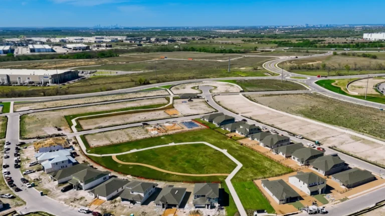 Corrugated polypropylene pipe Pflugerville — TDR PRO 12–30 in pipe being installed in a trench at Preserve at Lakeside Meadows, Pflugerville, Texas