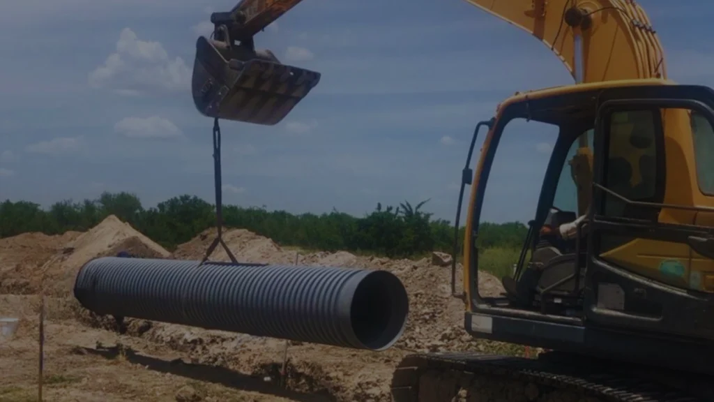 TDR PRO corrugated polypropylene pipe installation at Starlight Estates, Corpus Christi, Texas