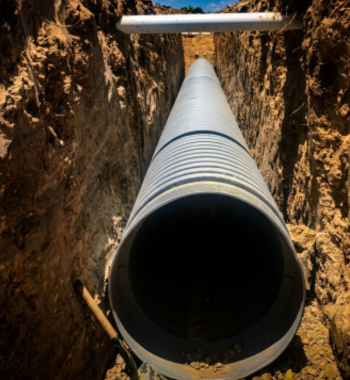 TDR PRO polypropylene storm drainage pipe (18–60 in) at Starlight Estates residential development in Corpus Christi, TX