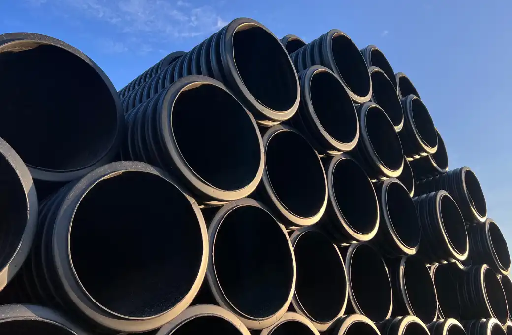 TDR ULTRA HDPE drainage pipe being installed in Texas