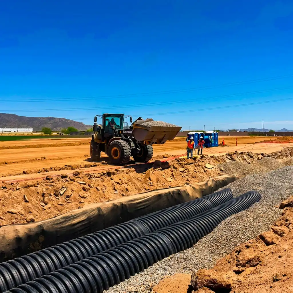 Step-by-step French drain installation with TDR ULTRA perforated pipe and geotextile placement