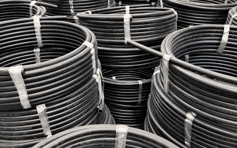 CTS and IPS fittings and pipe end for TDR Forza Flow HDPE pressure pipe